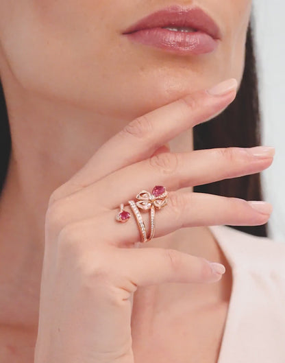 Carave Paris Ruby Bow Wrap Ring
