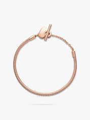 Sterling Silver Snake Chain Bracelet with Heart Clasp