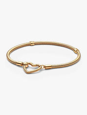 Sterling Silver Snake Chain Bracelet with Heart Clasp