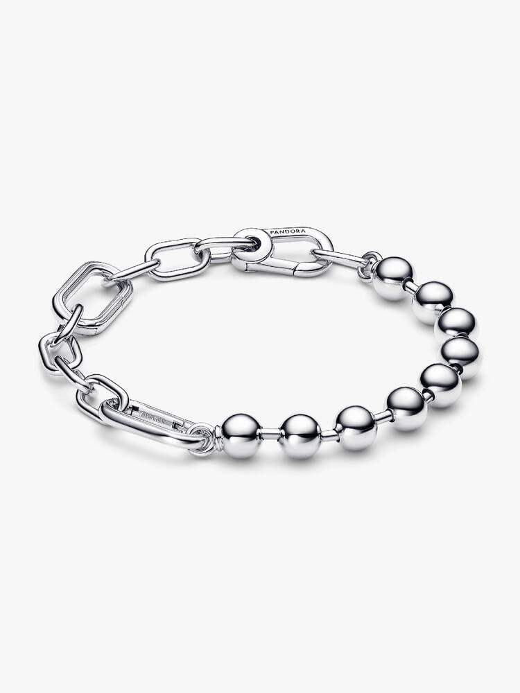 Sterling Silver Link Bead Bracelet
