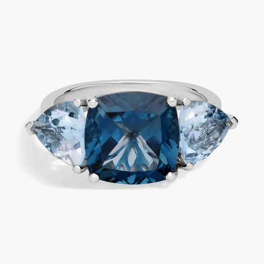 Carave Paris London Blue Topaz Trilogy Ring