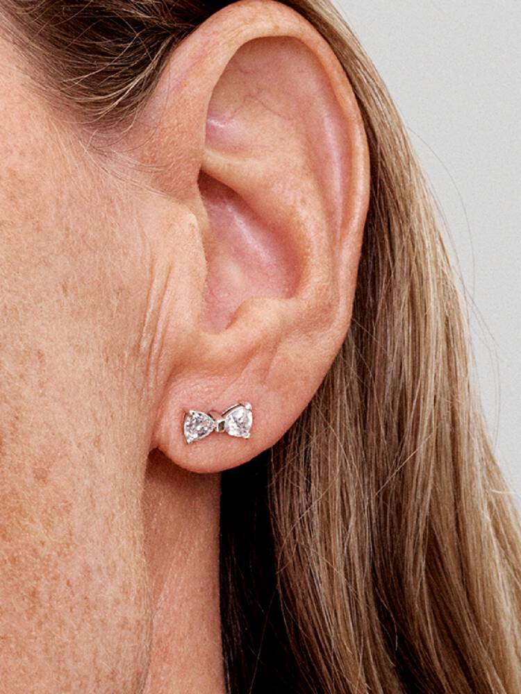 Sterling Silver Bow Stud Earrings