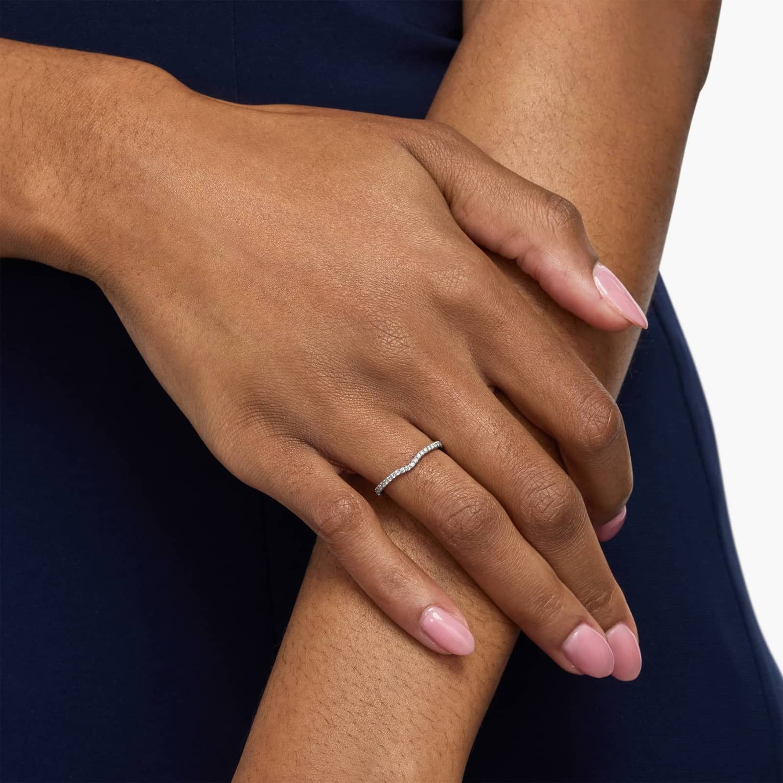 Sterling Silver Diamond Eternity Band Ring for Women