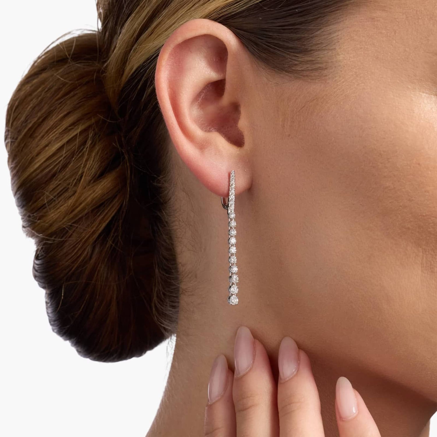 Carave Paris Diamond Drop Hoop Earrings