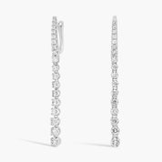 Sterling Silver Diamond Linear Drop Earrings