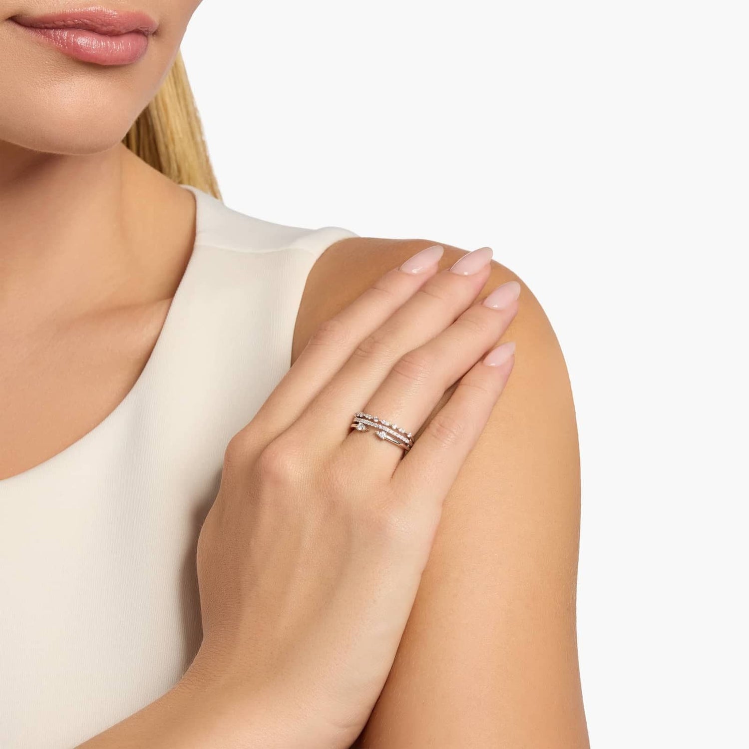 Carave Paris Layered Diamond Wave Ring