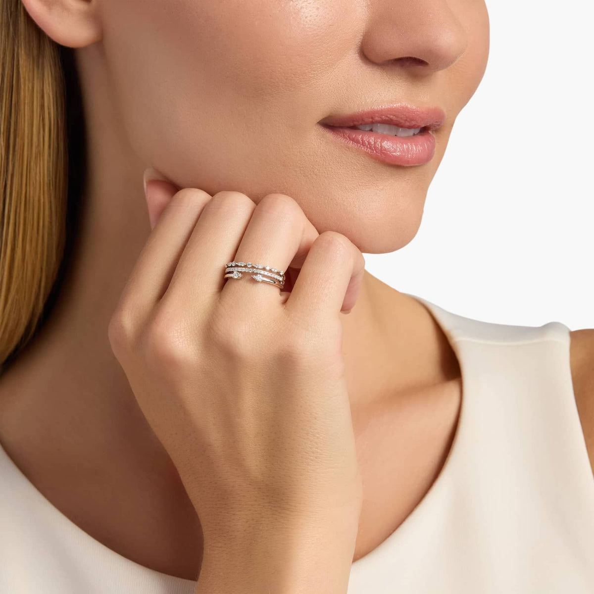 Carave Paris Layered Diamond Wave Ring