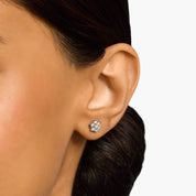 Sterling Silver Floral Cluster Stud Earrings