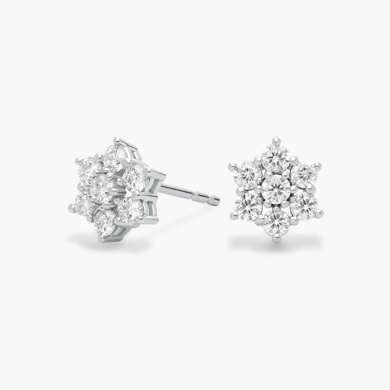 Sterling Silver Floral Cluster Stud Earrings