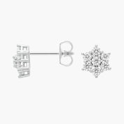 Sterling Silver Floral Cluster Stud Earrings