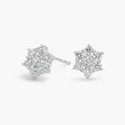 Sterling Silver Floral Cluster Stud Earrings
