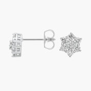 Sterling Silver Floral Cluster Stud Earrings