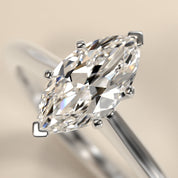 Sterling Silver Marquise Cut Diamond Solitaire Ring