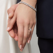 Sterling Silver Marquise Cut Diamond Solitaire Ring