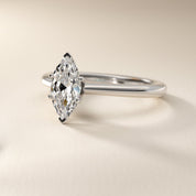 Sterling Silver Marquise Cut Diamond Solitaire Ring