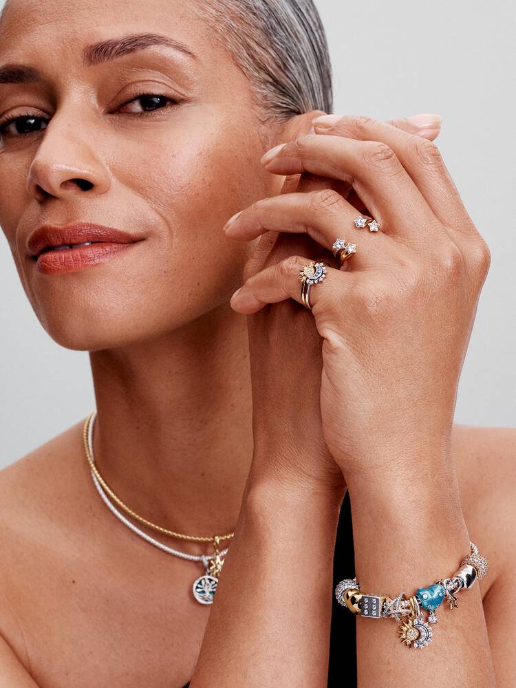 Sterling Silver Blue Moon Halo Stone Ring for Women