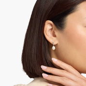 Sterling Silver Pearl Diamond Drop Earrings