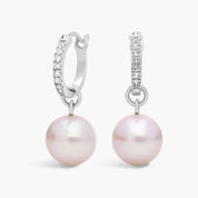 Sterling Silver Pearl Drop Hoop Earrings