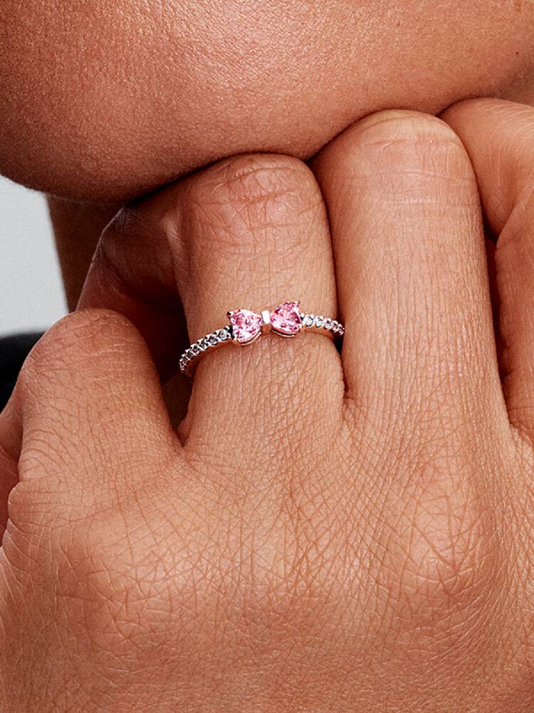 Carave Paris Pink Bow Pavé Ring