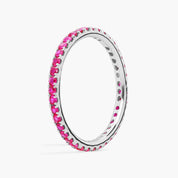 Sterling Silver Pink Sapphire Eternity Band Ring