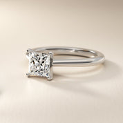 Sterling Silver Princess Cut Diamond Solitaire Ring