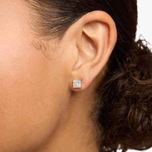 Carave Paris Princess Cut Solitaire Stud Earrings
