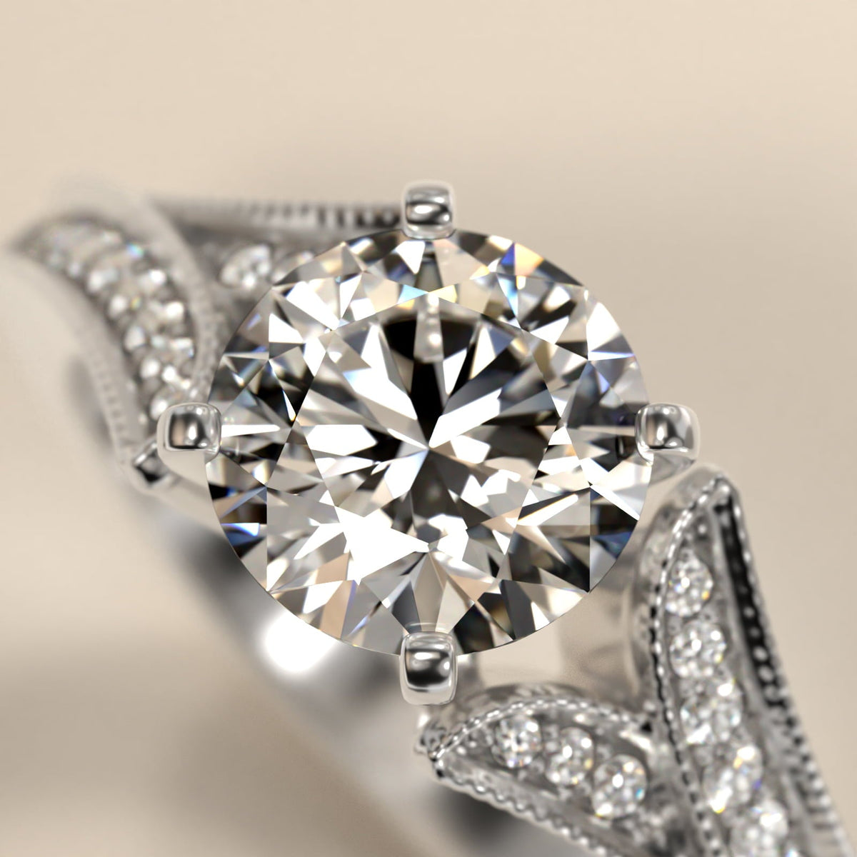 Carave Paris Split Shank Pavé Solitaire Ring
