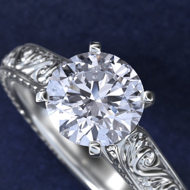 Carave Paris Vintage Scroll Solitaire Ring
