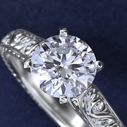 Carave Paris Vintage Scroll Solitaire Ring