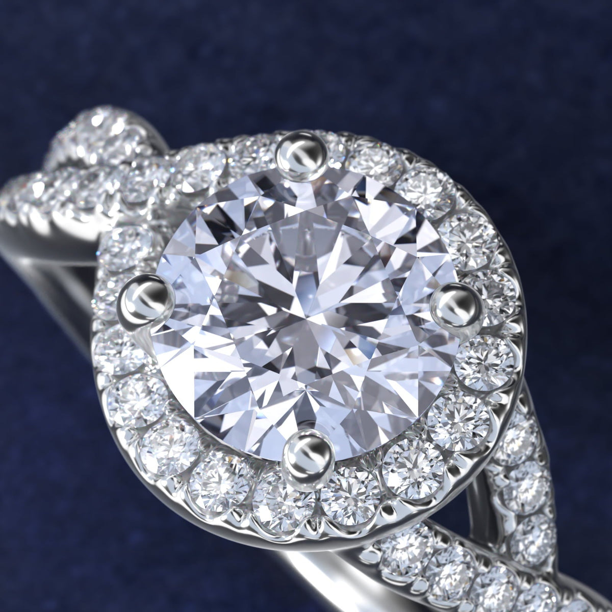 Carave Paris Round Halo Solitaire Ring