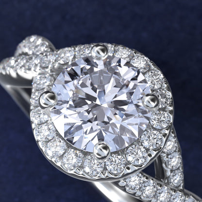 Carave Paris Round Halo Solitaire Ring