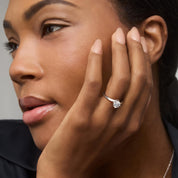 Sterling Silver Round Diamond Solitaire Engagement Ring