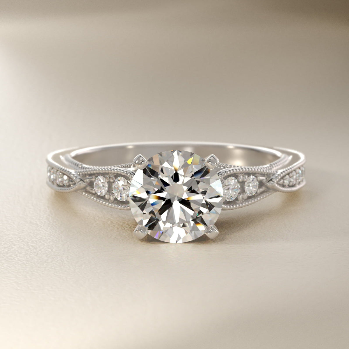 Carave Paris Vintage Side Stone Solitaire Ring
