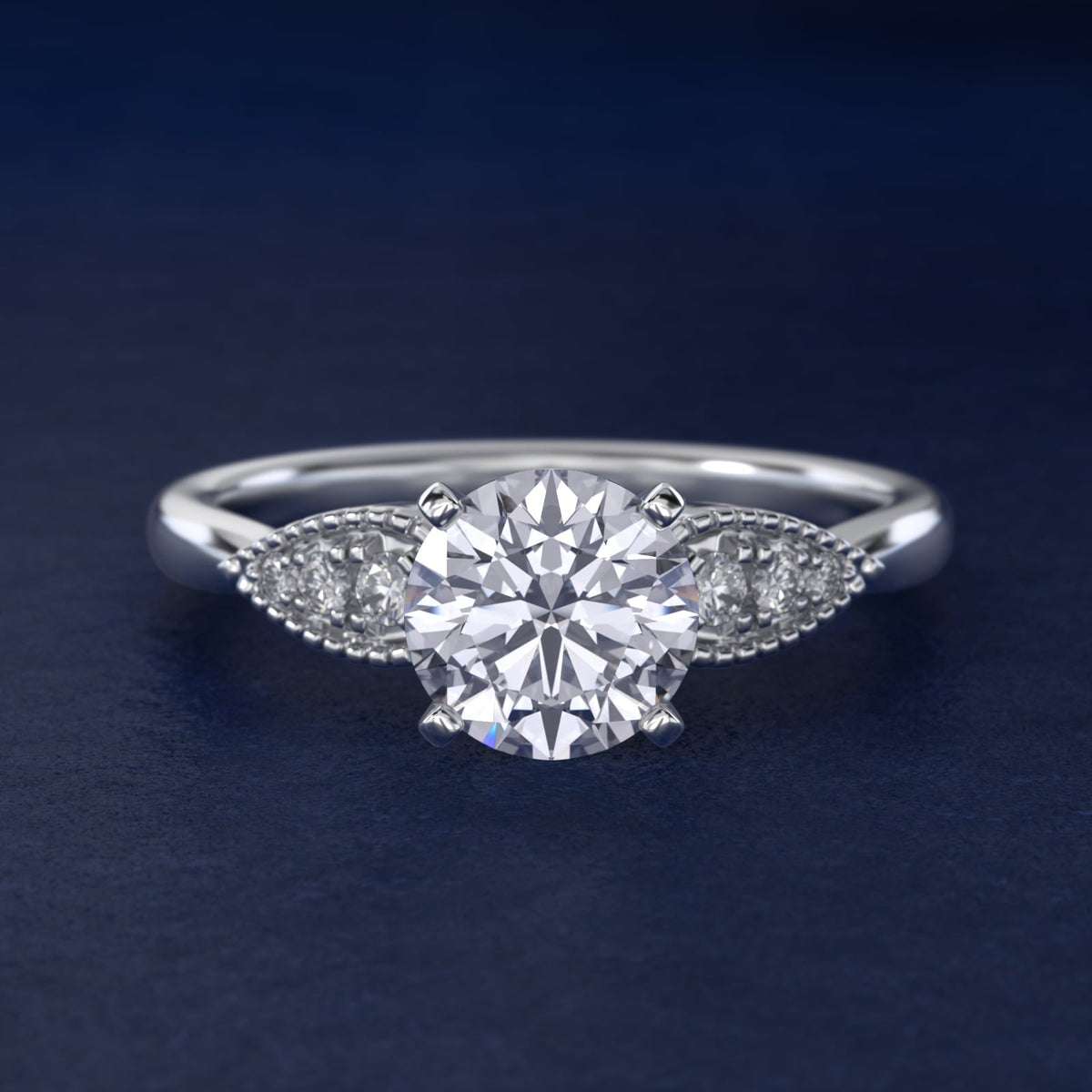 Carave Paris Vintage Side Stone Solitaire Ring