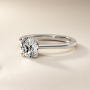 Sterling Silver Round Solitaire Diamond Ring