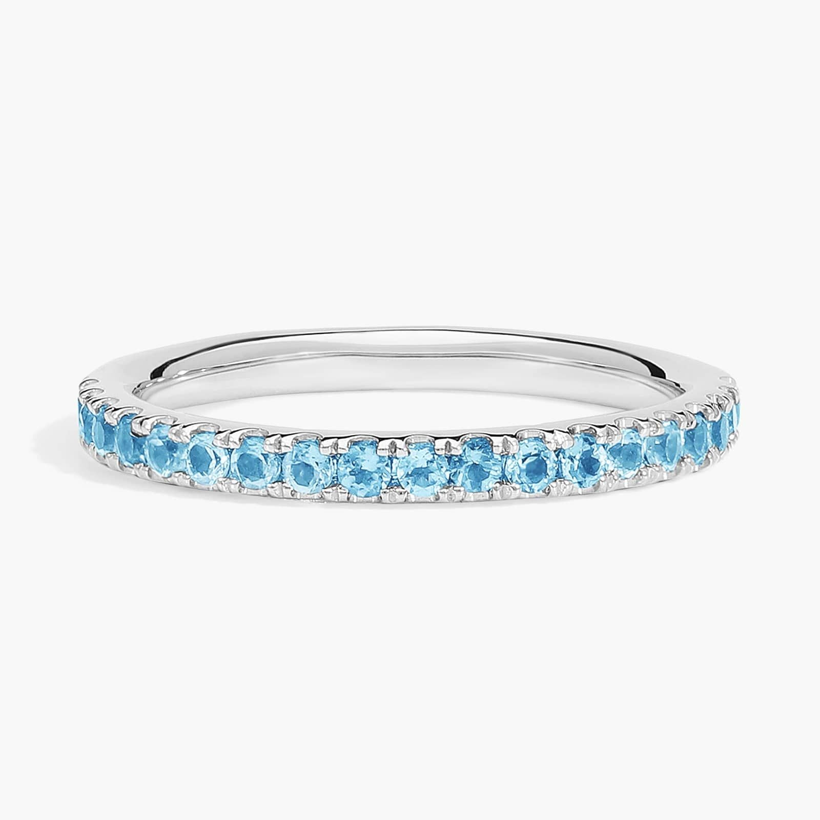 Sterling Silver Blue Topaz Eternity Band Ring