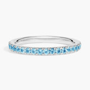 Sterling Silver Blue Topaz Eternity Band Ring