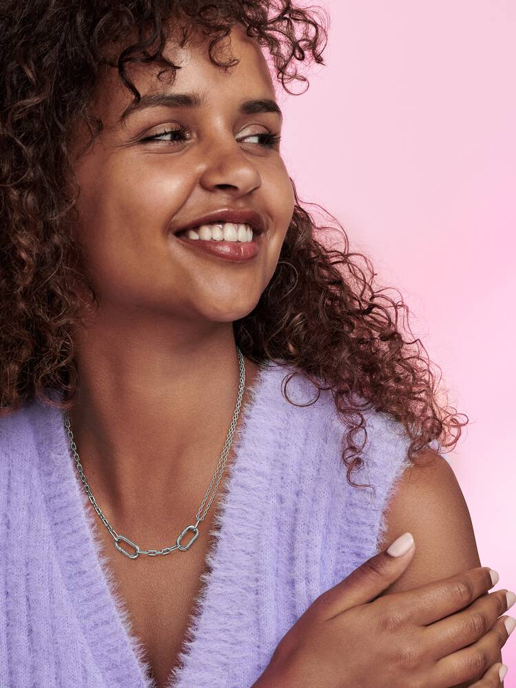 Sterling Silver Contemporary Link Chain Necklace