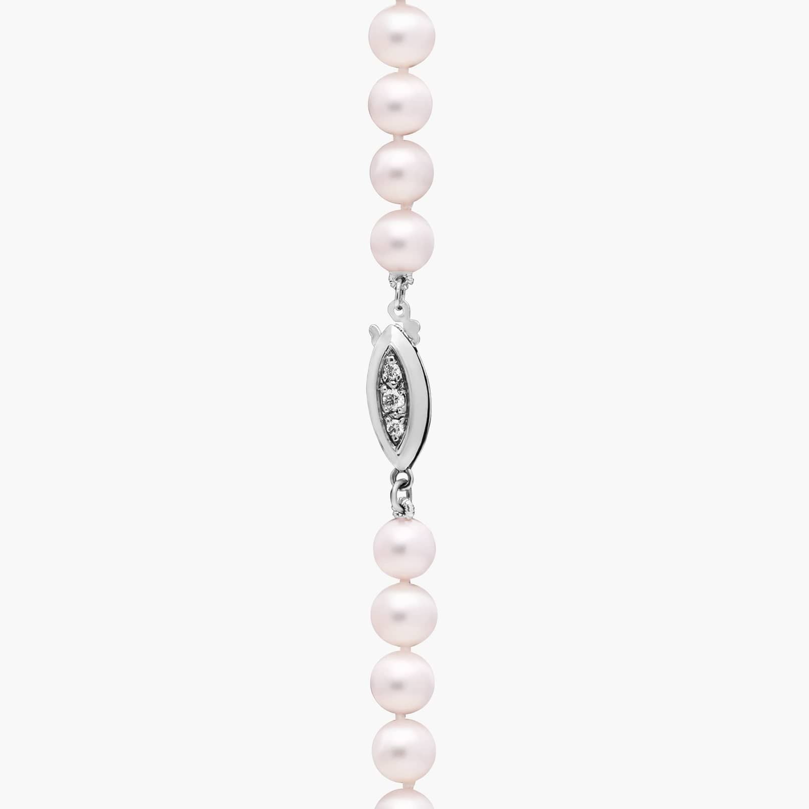 Sterling Silver Soft Blush Round Pearl Necklace