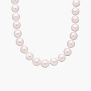 Sterling Silver Soft Pink Round Pearl Strand Necklace