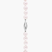 Sterling Silver Soft Pink Round Pearl Strand Necklace