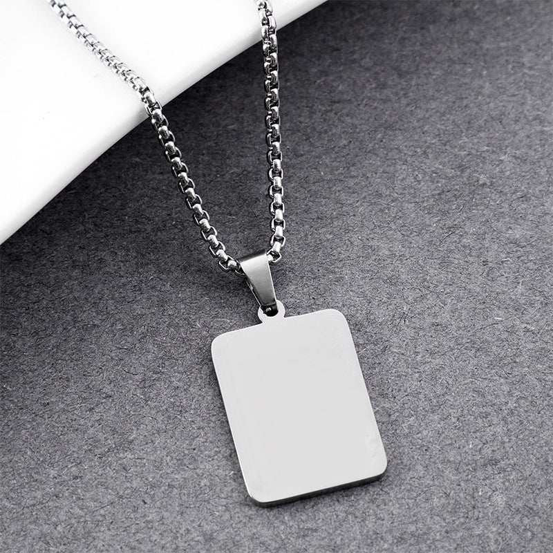 Sterling Silver Ace Card Pendant Chain Necklace