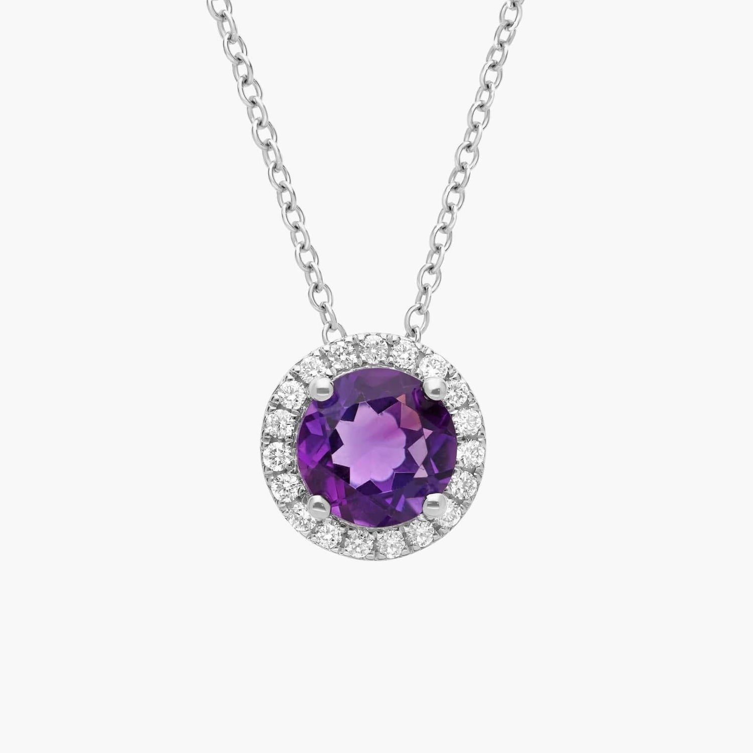 Carave Paris Amethyst Halo Pendant Necklace