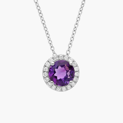 Carave Paris Amethyst Halo Pendant Necklace