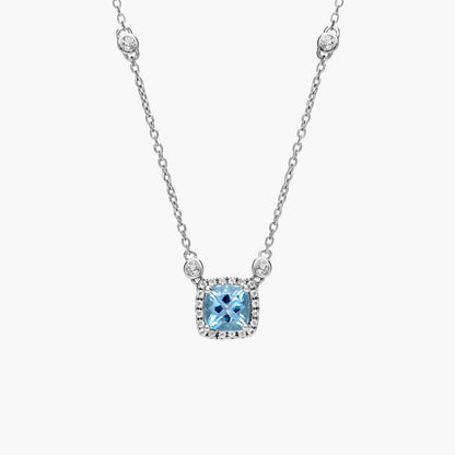 Carave Paris Heart Cut Blue Gemstone Pendant Necklace