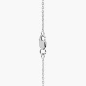 Sterling Silver Aquamarine Diamond Cushion Pendant Chain Necklace