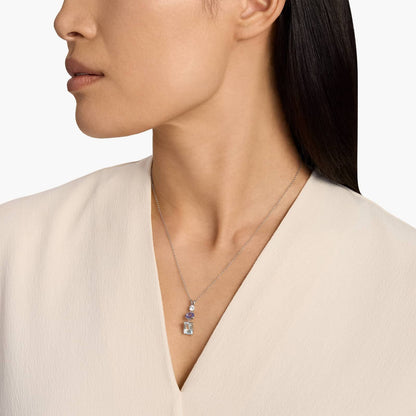 Carave Paris Double Blue Gemstone Drop Pendant Necklace
