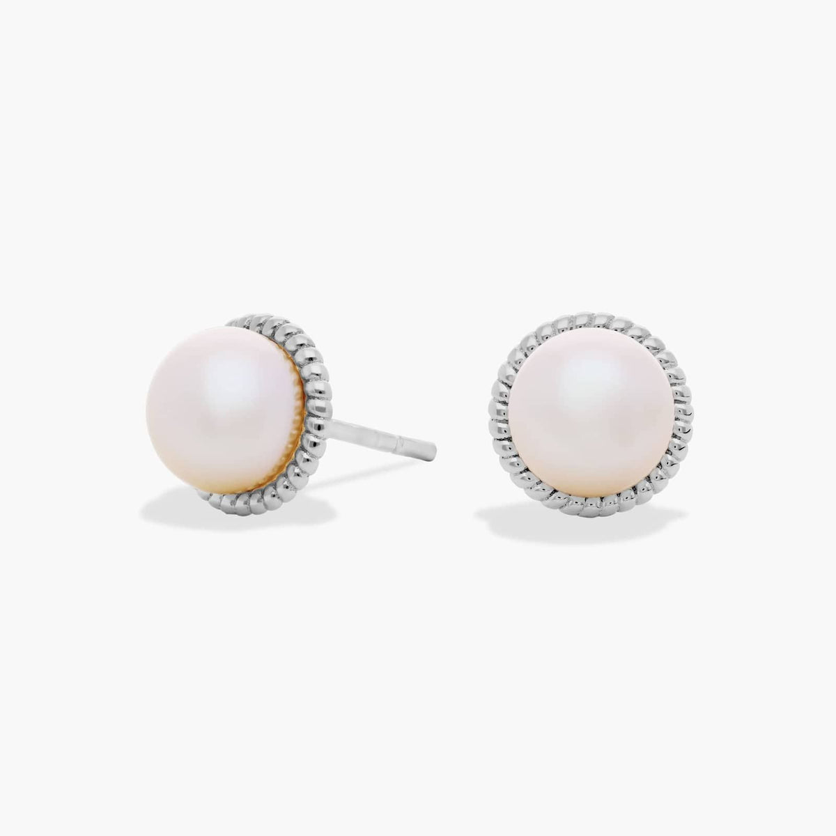 Carave Paris Pearl Bezel Stud Earrings