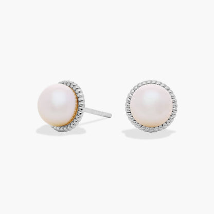 Carave Paris Pearl Bezel Stud Earrings