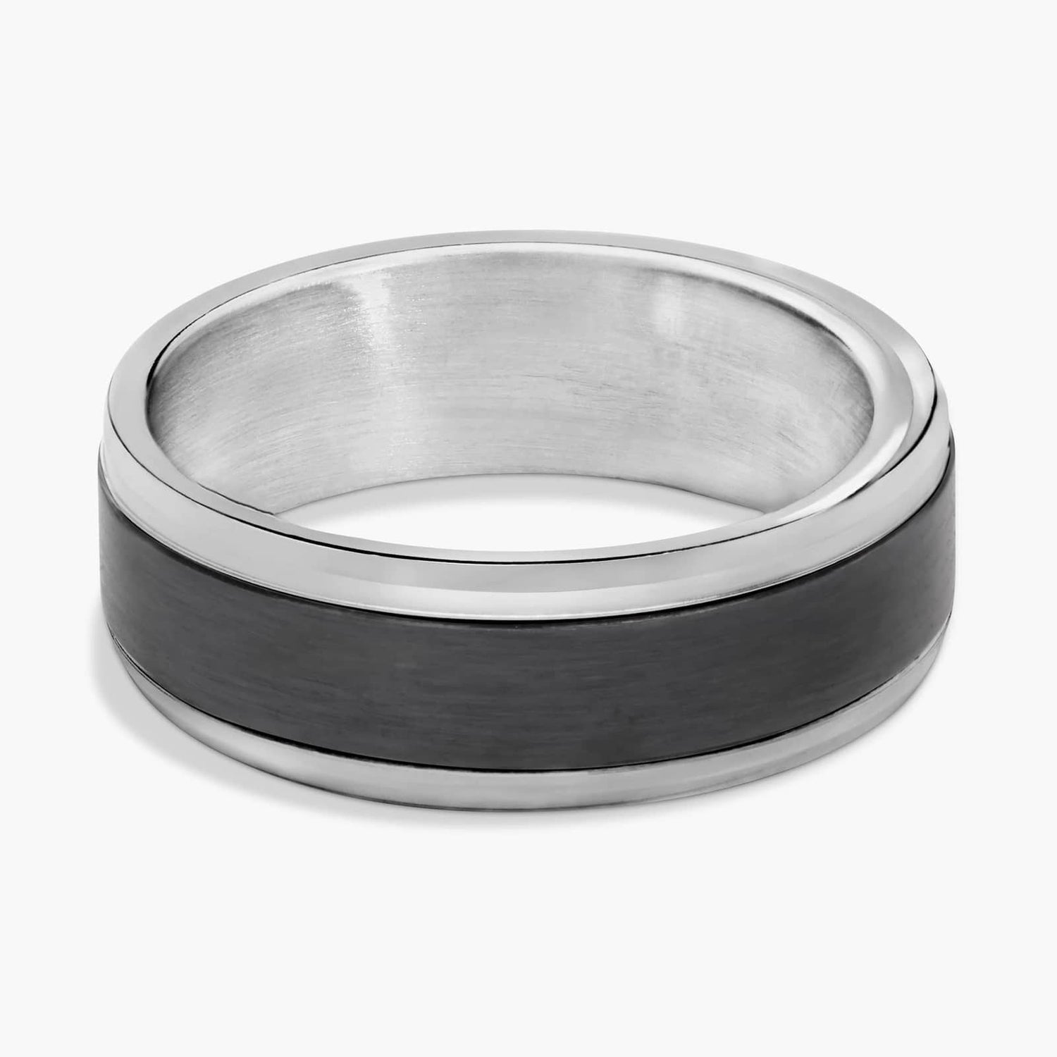 Carave Paris Black Brushed Comfort Wedding Band Ring